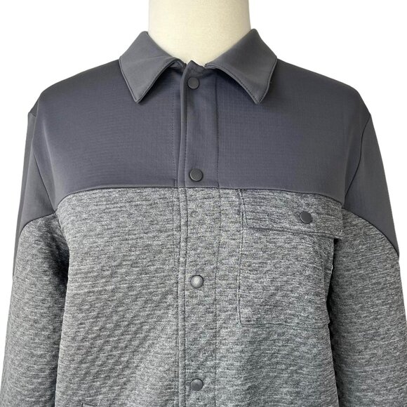 All In Motion Jacquard Shirt Jacket Mens Medium Gray New Snap Front - Picture 3 of 11